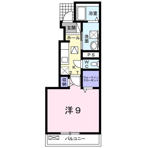 ファイン(1K/1階)の間取り写真