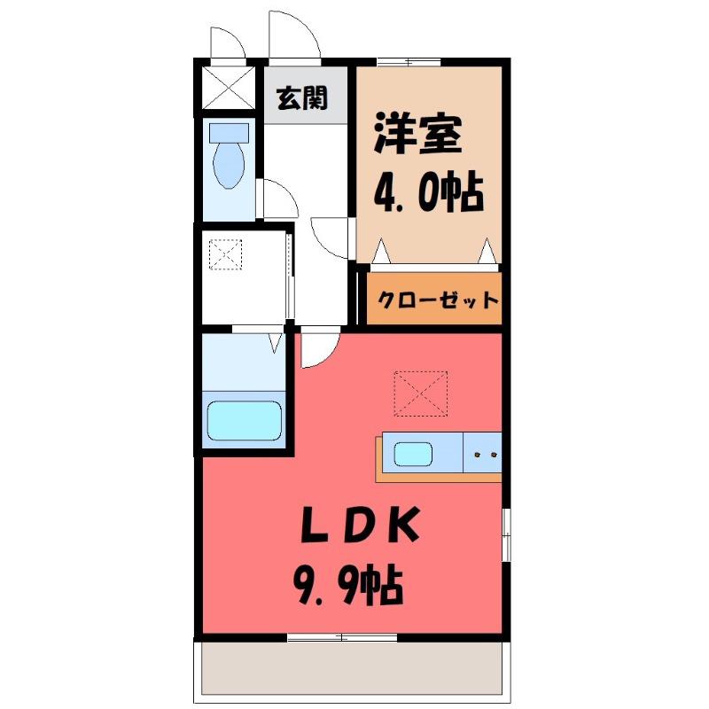 グランディールIII(1LDK/1階)の間取り写真