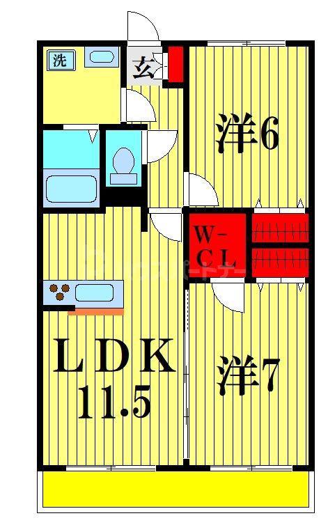 LS RESIDENCE本八幡(2LDK/4階)の間取り写真