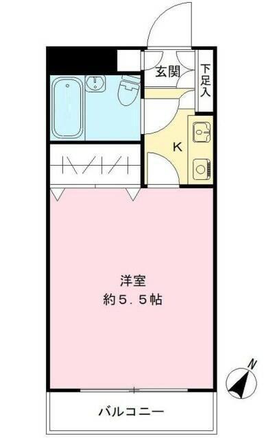 サンイワキハイツ(1K/2階)の間取り写真
