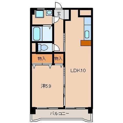 高鍋フェニックスMII(1LDK/4階)の間取り写真
