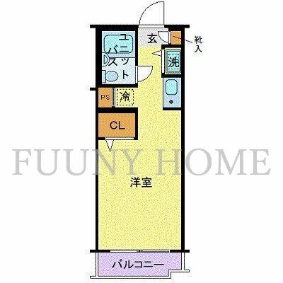 ジョイフル祐天寺(ワンルーム/3階)の間取り写真