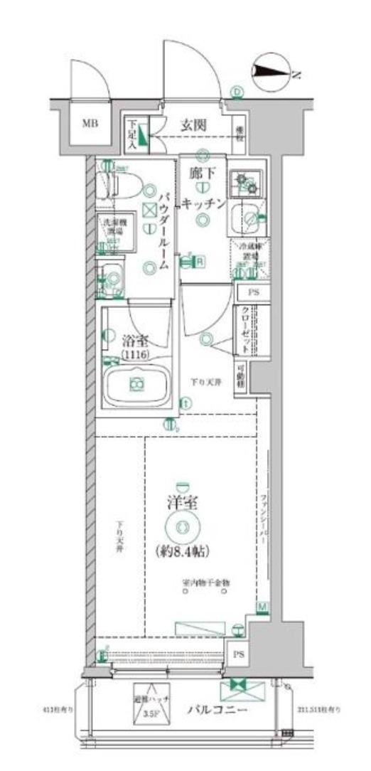 レアライズ清澄白河(1K/3階)の間取り写真