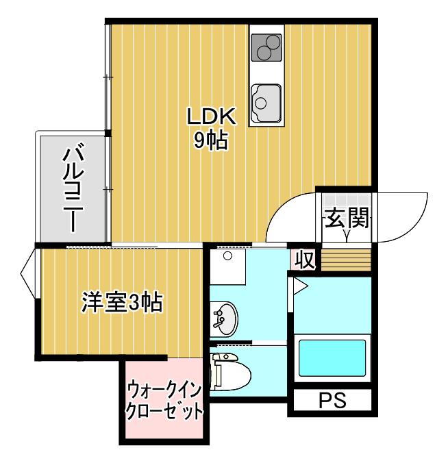 アーバンブランチ南笹口(1LDK/3階)の間取り写真