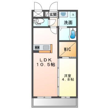 エスメラルダ 谷上(1LDK/1階)の間取り写真