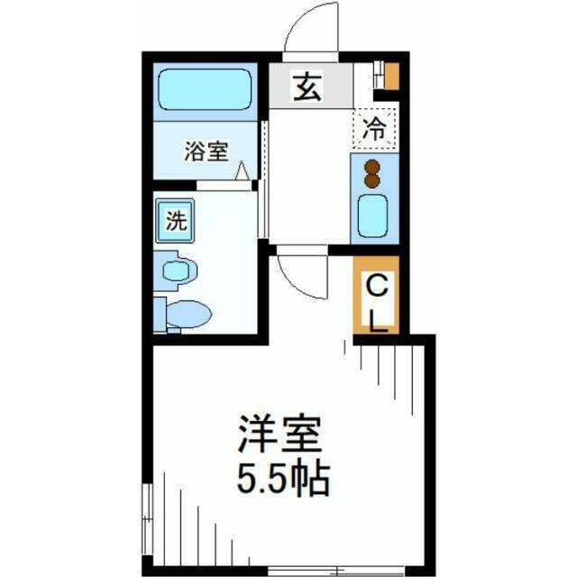 セントラルヒルズ横浜山手(1K/1階)の間取り写真