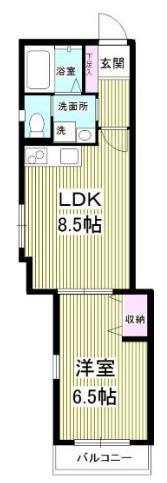 クレアコート大宮(1LDK/3階)の間取り写真