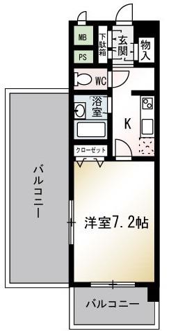 東武東上線 朝霞駅 徒歩10分 5階建 築25年(1K/5階)の間取り写真