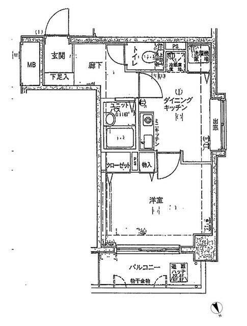 OLIO南阿佐ヶ谷(1DK/3階)の間取り写真