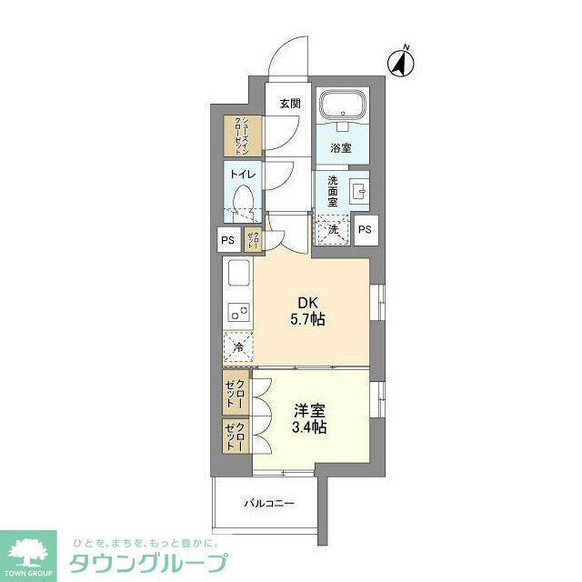 コスモグラシア学芸大学(1DK/3階)の間取り写真