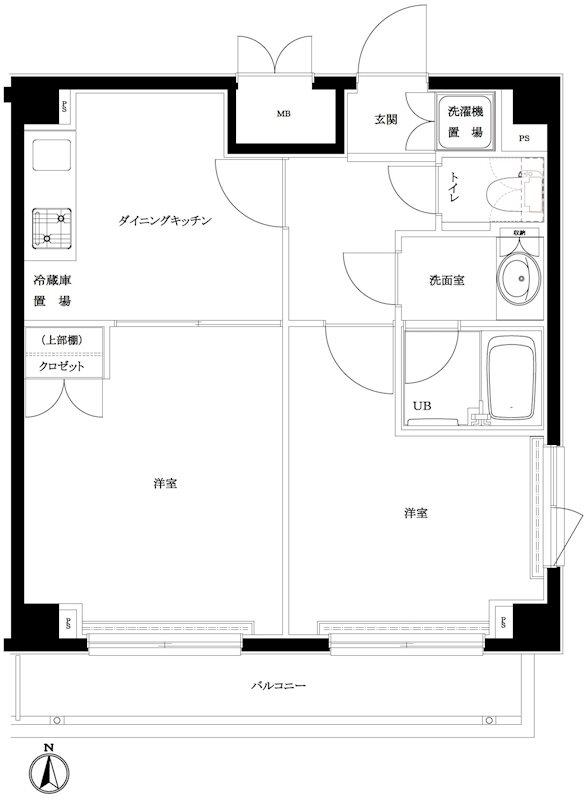 ルーブル森下(2DK/4階)の間取り写真