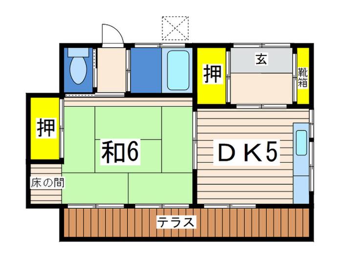 八木澤様(1DK/1階)の間取り写真