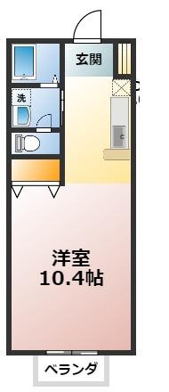 HOLIDAY(1K/1階)の間取り写真