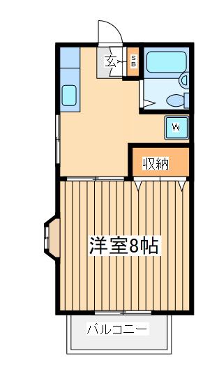 メゾン富士塚(1K/1階)の間取り写真