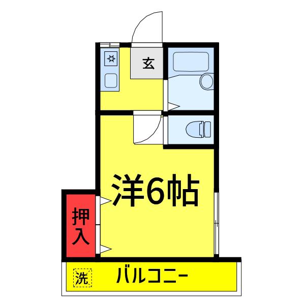 コーポフローラ(1K/1階)の間取り写真