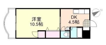 マンションNEWオアシス岡本(1DK/2階)の間取り写真