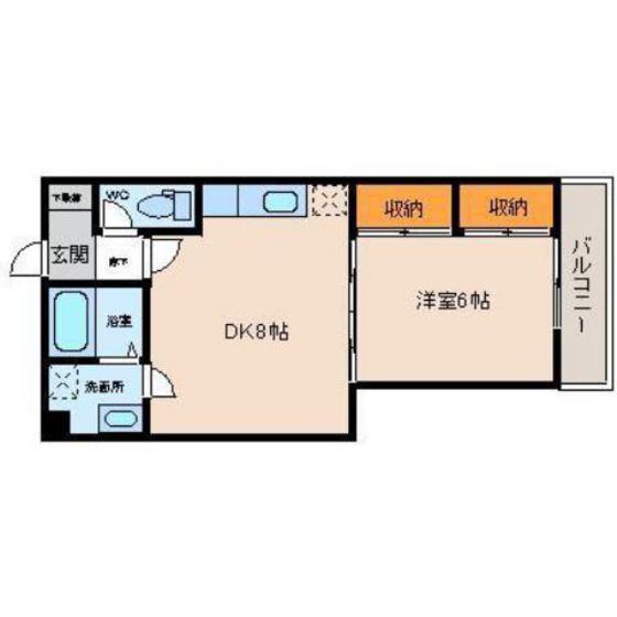 サンフローラ東町(1LDK/2階)の間取り写真