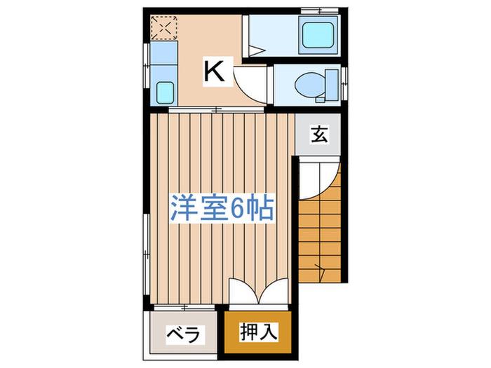 ソファレ阿佐ヶ谷(1K/2階)の間取り写真