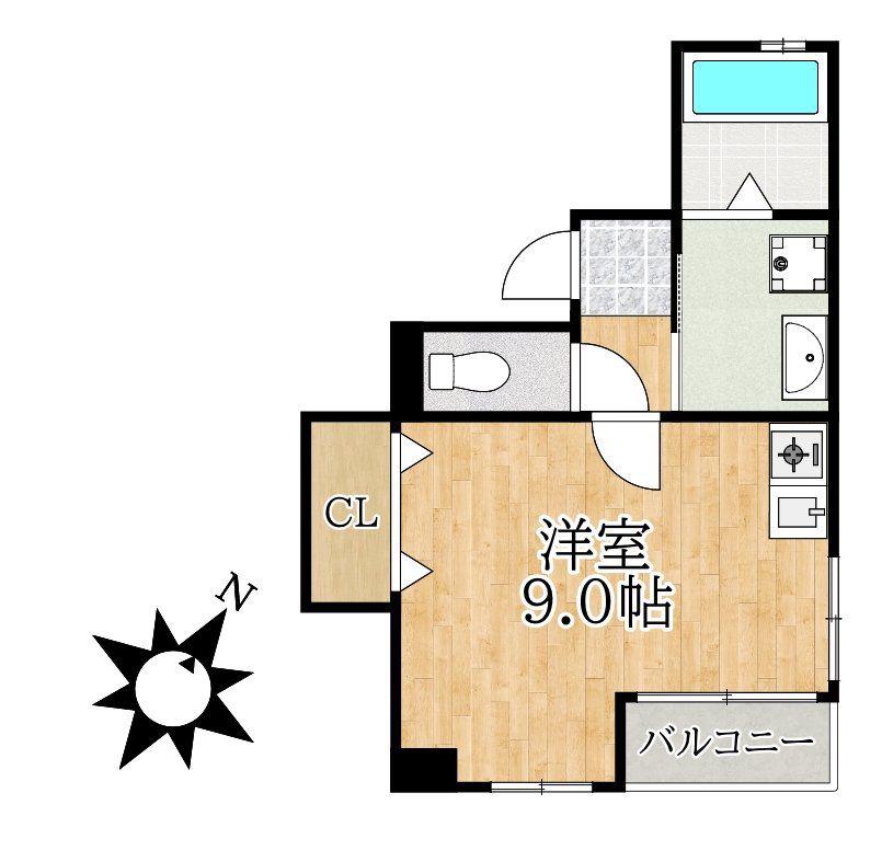 深沢ビル(ワンルーム/2階)の間取り写真