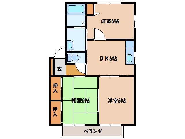 センチュリーハイツA(3DK/2階)の間取り写真