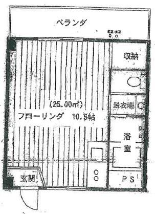 中嶋コーポ(ワンルーム/2階)の間取り写真