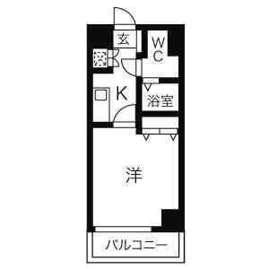 リベール名駅南(1K/8階)の間取り写真