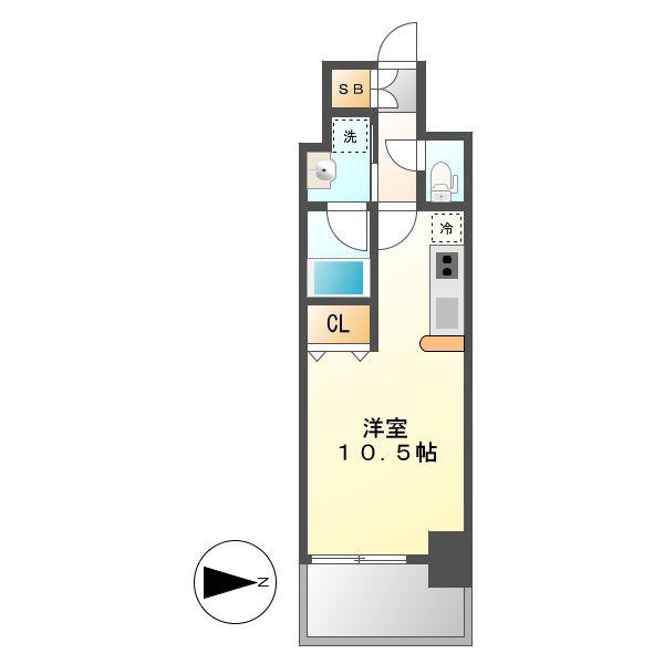 AMBER HOUSE HORITA(ワンルーム/5階)の間取り写真