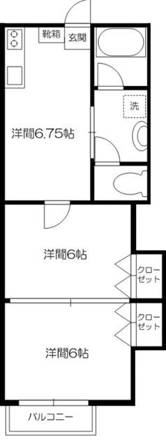 ベーネ1(2DK/1階)の間取り写真