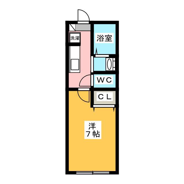 ソルテ四街道(1K/1階)の間取り写真
