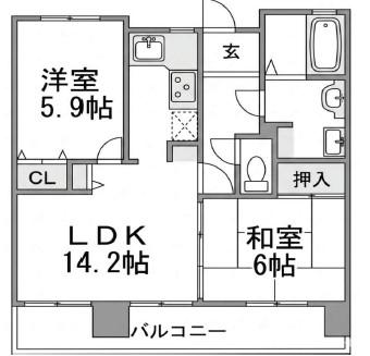 プレステージ明石大久保V(2LDK/4階)の間取り写真