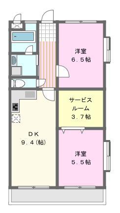 ミノルマンション(2SLDK/3階)の間取り写真