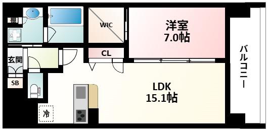 CRESTIEQ AYA(1LDK/8階)の間取り写真