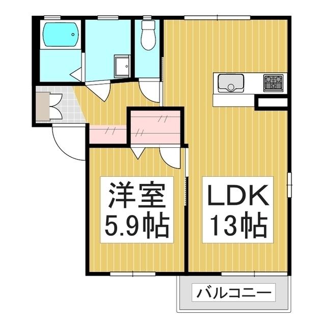 ルミエールやまだ N(2DK/1階)の間取り写真