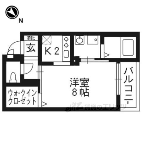 サンセール浜大津(ワンルーム/2階)の間取り写真