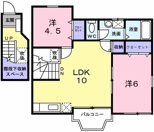 ルーナジェーナ(2LDK/2階)の間取り写真