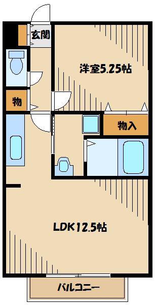 リヴェールメゾン御園(1LDK/2階)の間取り写真