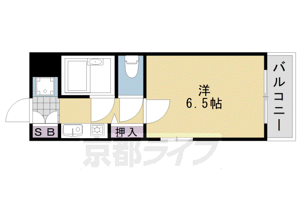インペリアルジュン(1K/2階)の間取り写真