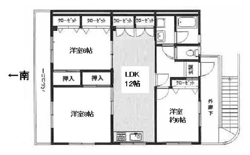 TSガーデン(3LDK/3階)の間取り写真