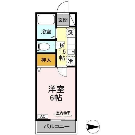 ハイツサワダ(1K/2階)の間取り写真