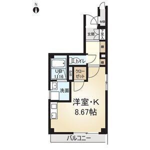 シャルム花池(ワンルーム/3階)の間取り写真