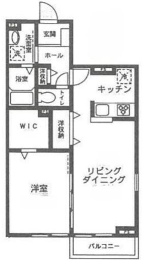 AXIS蓬莱坂(1LDK/1階)の間取り写真