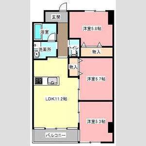 アルコリバーサイド(3LDK/2階)の間取り写真