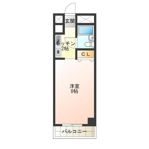 ラヴェール城山(1K/3階)の間取り写真