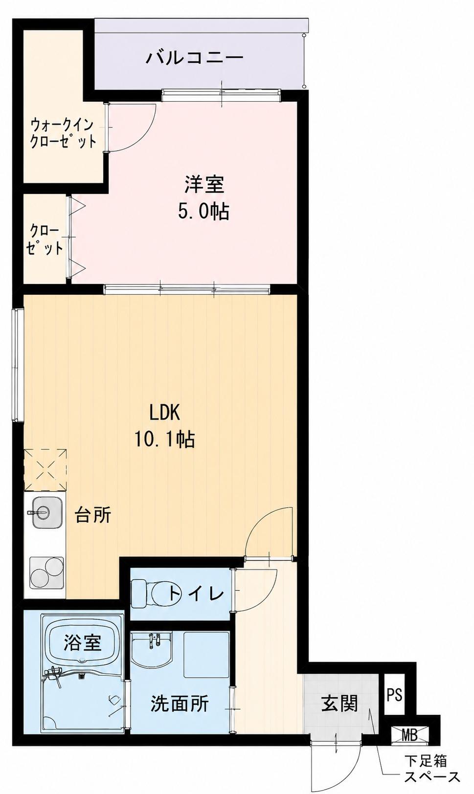 フジパレス高井田西III番館(1LDK/3階)の間取り写真