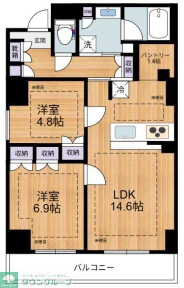 EVERGREEN(2LDK/3階)の間取り写真