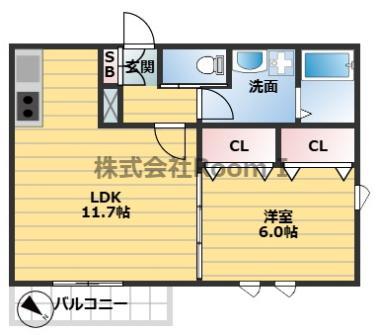 ヘーベルメゾンKII 旭化成ヘーベルメゾンHEBEL HAUS(1LDK/2階)の間取り写真