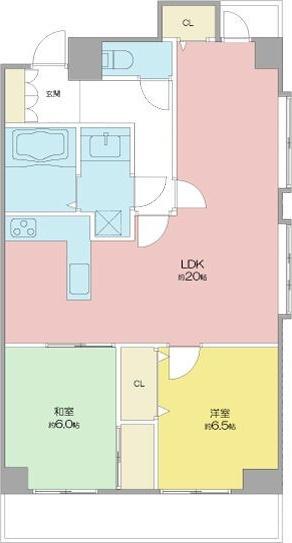 ユーハウス名駅(2LDK/8階)の間取り写真