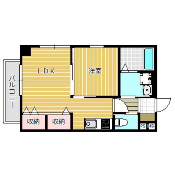 リヴェール馬渕(1LDK/3階)の間取り写真