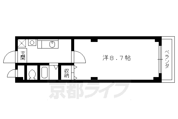BONSOIR LUNE(1K/2階)の間取り写真
