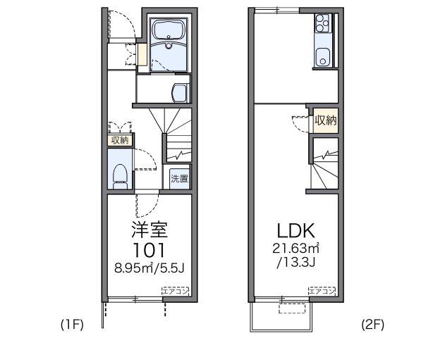 レオネクストスム(1LDK/1階)の間取り写真